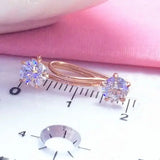 Purple Crystal Earrings 14K Rose Engagement Jewelry