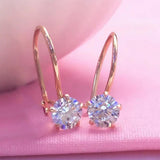 Purple Crystal Earrings 14K Rose Engagement Jewelry