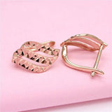 Purple Geometric Hollow Starry Earrings 14K Rose Ear Buckle Charm Party Jewelry