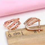 Purple Geometric Hollow Starry Earrings 14K Rose Ear Buckle Charm Party Jewelry
