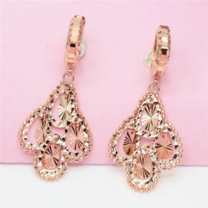 Purple Geometric Starry Earrings with 14K Rose Ear Buckle