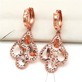 Purple Geometric Starry Earrings with 14K Rose Ear Buckle