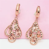 Purple Geometric Starry Earrings with 14K Rose Ear Buckle