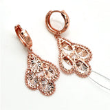 Purple Geometric Starry Earrings with 14K Rose Ear Buckle