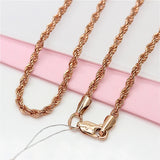 Purple Hip-Hop Twisted Rope Chain Chunky Necklace 14K Rose Jewelry