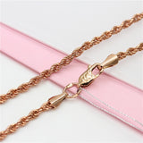 Purple Hip-Hop Twisted Rope Chain Chunky Necklace 14K Rose Jewelry