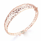14K Rose Gold Hollow Charm Bracelet for Women - Purple, Wide Version