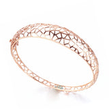 14K Rose Gold Hollow Charm Bracelet for Women - Purple, Wide Version