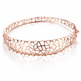 14K Rose Gold Hollow Charm Bracelet for Women - Purple, Wide Version
