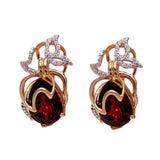 Purple Geometric Water Drop Ruby Earrings 14K Rose Plated Butterfly Jewelry