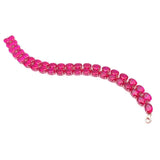 Purple Oval Ruby String Bracelet 14K Rose Plated Wedding Jewelry