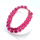 Purple Oval Ruby String Bracelet for Women 14K Rose Plated