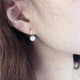 Purple Inlaid Round Gemstone Earrings 14K Rose Jewelry for Women