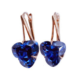 Geometric Punk Sapphire Earrings, 14K Rose Wedding Jewelry