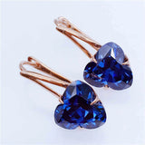 Geometric Punk Sapphire Earrings, 14K Rose Wedding Jewelry