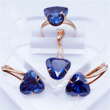 Geometric Punk Sapphire Earrings, 14K Rose Wedding Jewelry