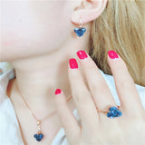 Geometric Punk Sapphire Earrings, 14K Rose Wedding Jewelry