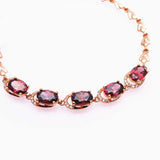 Purple Ruby Crystal Bracelet 14K Rose Charm Jewelry