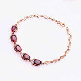 Purple Ruby Crystal Bracelet 14K Rose Charm Jewelry
