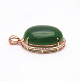 Purple Chalcedony Pendant Necklace 14K Rose Gold Chinese Jewelry