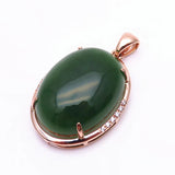 Purple Chalcedony Pendant Necklace 14K Rose Gold Chinese Jewelry