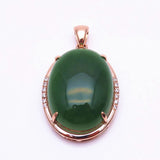 Purple Chalcedony Pendant Necklace 14K Rose Gold Chinese Jewelry
