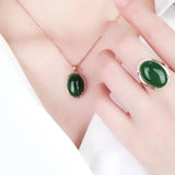 Purple Chalcedony Pendant Necklace 14K Rose Gold Chinese Jewelry
