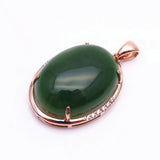 Purple Chalcedony Pendant Necklace 14K Rose Gold Chinese Jewelry