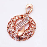 Rose Crystal Geometric Pendant Necklace for Women