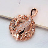 14K Rose Gold Crystal Inlaid Necklace for Women