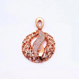 Rose Crystal Geometric Pendant Necklace for Women