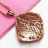 14K Rose Plated Geometric Rhombus Necklace for Women