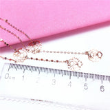 Purple Necklace for Woman 14K Rose Tassel Flower Chain Pendant