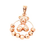 Double Beaded Star Pendant Necklace 14K Rose Light Wedding Jewelry