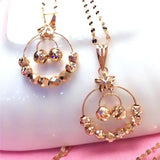 Double Beaded Star Pendant Necklace 14K Rose Light Wedding Jewelry