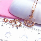 Double Beaded Star Pendant Necklace 14K Rose Light Wedding Jewelry