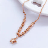 Purple Star Pendant 14K Rose Necklace for Women