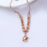 Purple Star Pendant 14K Rose Necklace for Women