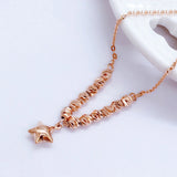Purple Star Pendant 14K Rose Necklace for Women