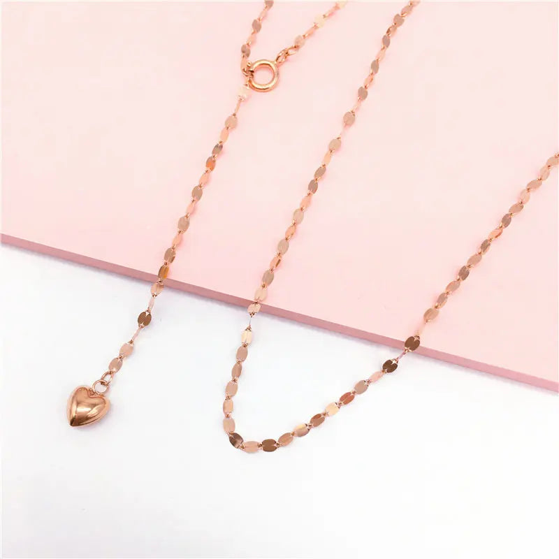 14K Rose Plated Heart Necklace, Purple Charm Party Jewelry