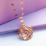 Purple Geometric Flower Pendant Rose Necklace for Woman Wedding Jewelry