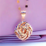 Purple Geometric Flower Pendant Rose Necklace for Woman Wedding Jewelry