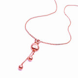 Purple Tassel Chinese Necklace with 14K Rose Geometric Pendant