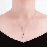Purple Tassel Chinese Necklace with 14K Rose Geometric Pendant