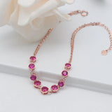 Purple Plated Rose Home Inlaid Ruby String Bracelets for Women Wedding Jewelry