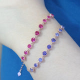 Purple Plated Rose Home Inlaid Ruby String Bracelets for Women Wedding Jewelry