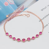 Purple Plated Rose Home Inlaid Ruby String Bracelets for Women Wedding Jewelry