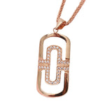 14K Rose Gold Plated Diamond Geometry Necklace Pendant