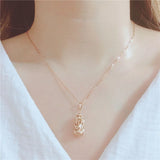 Purple Plated 14K Rose Pixiu Pendant Necklace in Chinese Jewelry for Women