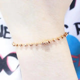 14K Rose Gold Ball Charm Bracelet for Women - Set of 585 Purple Plated Bracelets